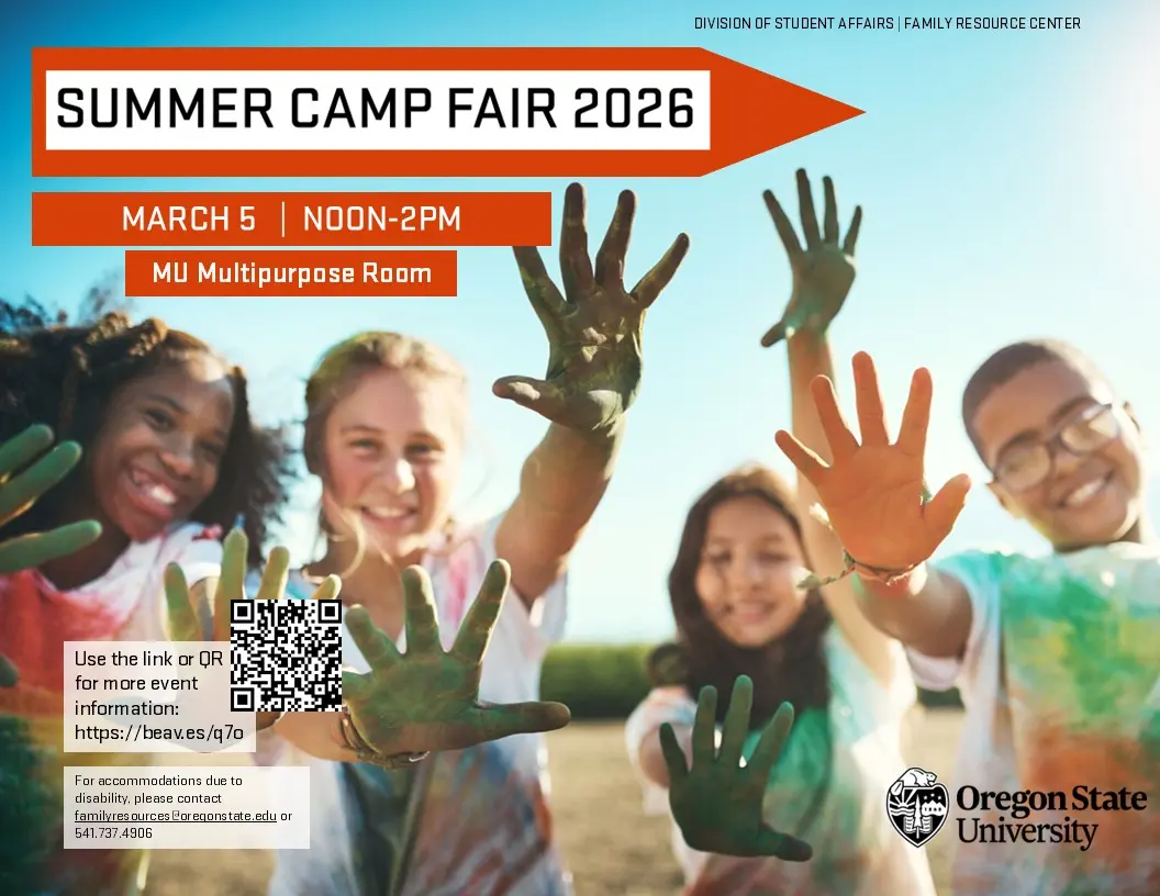 Summer Camp Fair 2026 March 5 Noon to 2pm Memorial Union Multipurpose Room
